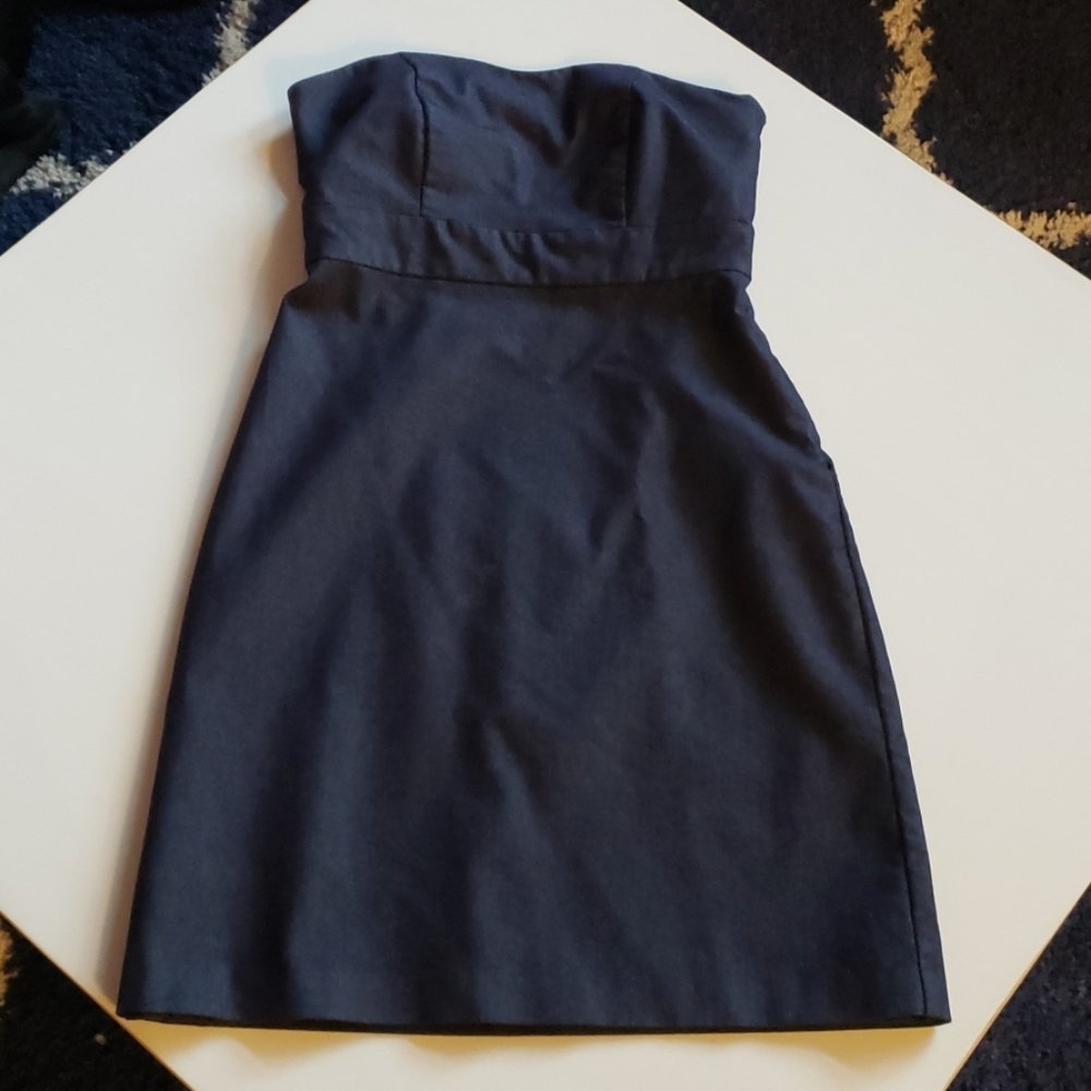 Strapless denim dress